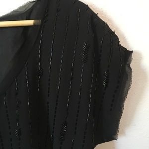 Eileen Fisher 100% silk beaded top